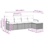 vidaXL 5-dielna záhradná pohovková súprava s vankúšmi béžový poly ratan – Obrázok 9