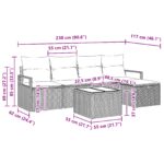 vidaXL 6-dielna súprava záhradných pohoviek s vankúšmi svetlošedá poly ratan – Obrázok 10