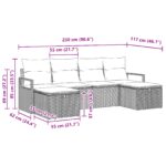 vidaXL 6-dielny záhradný pohovkový set s vankúšmi Béžový Polyratan – Obrázok 9