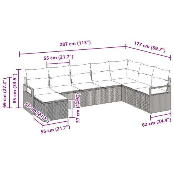 3359226_10.jpg vidaXL 8-dielny záhradný pohovkový set s vankúšmi Čierny poly ratan – Obrázok 10