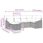 vidaXL 6-dielna záhradná pohovka s vankúšmi Béžová Poly Ratan – Obrázok 10