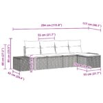 vidaXL 5-dielna záhradná pohovková zostava s vankúšmi hnedá polyratan – Obrázok 9