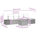 vidaXL Záhradná pohovka sada 6 kusov s vankúšmi Čierna Poly ratan – Obrázok 10