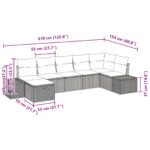vidaXL 7-dielna záhradná pohovka s vankúšmi Béžová Polyratan – Obrázok 10