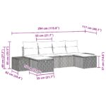 vidaXL Záhradná pohovka so 6 kusmi vankúšov čierny poly ratan – Obrázok 9