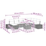 vidaXL 9 kusový záhradný pohovkový set s vankúšmi béžový poly ratan – Obrázok 11