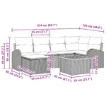 vidaXL 7-dielny súbor pohoviek s vankúšmi Béžový Poly Ratan – Obrázok 11