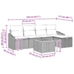 vidaXL 6-dielny záhradný gaučový set s vankúšmi Béžová Poly ratan – Obrázok 10