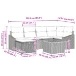 vidaXL 7-dielna súprava záhradného gauča s vankúšmi Béžová Poly Ratan – Obrázok 11