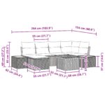 vidaXL 7-dielna záhradná pohovka s vankúšmi Béžová Poly ratan – Obrázok 10