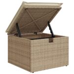 vidaXL 8-dielny záhradný gaučový set s vankúšmi Béžový Poly Ratan – Obrázok 10