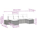 vidaXL 6-dielna záhradná pohovka s vankúšmi čierny poly ratan – Obrázok 9