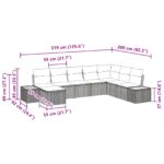 vidaXL 8-kusový set záhradnej pohovky s vankúšmi béžový poly ratan – Obrázok 10