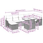 vidaXL 8-dielna záhradná súprava na sedenie s vankúšmi čierny poly ratan – Obrázok 13