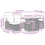 vidaXL 7-dielny záhradný sofa set s vankúšmi Béžový Poly Ratan – Obrázok 13