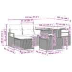 Set 7-dielnej záhradnej pohovky s vankúšmi hnedý poly ratan, Set 2-miestnej záhradnej pohovky s vankúšmi hnedý poly ratan – Obrázok 13
