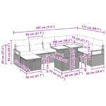 vidaXL 9-dielny záhradný pohovkový set s vankúšmi Svetlosivý Poly Ratan – Obrázok 13