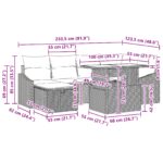 vidaXL 7-dielna záhradná sedacia súprava s vankúšmi svetlošedá poly ratan – Obrázok 13