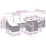 vidaXL 8-dielna súprava záhradných pohoviek s vankúšmi Béžový poly ratan – Obrázok 13