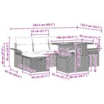 vidaXL 7-dielny set záhradných pohoviek s vankúšmi Béžový Poly Ratan – Obrázok 13