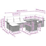 vidaXL 8-dielna záhradná pohovka Béžový poly ratan – Obrázok 13