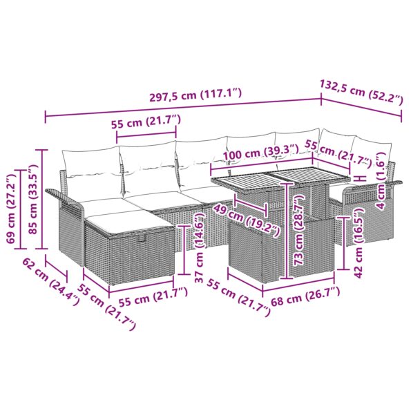 3359921_13.jpg vidaXL 8-dielna záhradná pohovka Béžový poly ratan – Obrázok 13