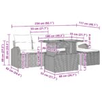 vidaXL Záhradná súprava 6 kusov s vankúšmi béžová poly ratan – Obrázok 12