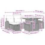 vidaXL 7 kusová záhradná pohovka s vankúšmi béžová poly ratan – Obrázok 13