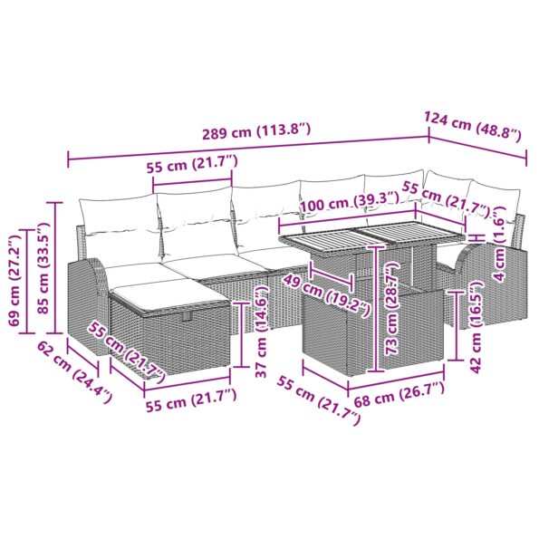 3359976_13.jpg vidaXL 8-dielna súprava záhradného gauča s vankúšmi Béžový Poly ratan – Obrázok 13