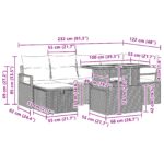 vidaXL 7-dielna záhradná súprava pohoviek s vankúšmi čierny poly ratan – Obrázok 13