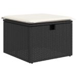 vidaXL 7-dielna záhradná súprava pohoviek s vankúšmi čierny poly ratan – Obrázok 7