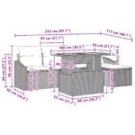 vidaXL 6-dielna záhradná gaučová súprava s vankúšmi Béžový Poly Ratan – Obrázok 12