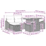 vidaXL 7-dielna záhradná pohovka so vankúšmi čierny poly ratan – Obrázok 13