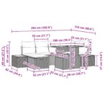 vidaXL Sada 7 kusov záhradnej sedačky s vankúšmi čierna poly ratan – Obrázok 13
