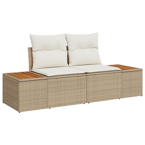3360081_4.jpg vidaXL 7-dielny záhradný gaučový set s vankúšmi Béžový Poly ratan – Obrázok 4