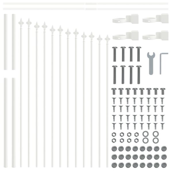 3360161_5.jpg vidaXL Záhradný plot s obručou biely 10.2x1 m oceľ – Obrázok 5