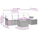 vidaXL 6-dielny záhradný pohovkový set s vankúšmi béžový poly ratan – Obrázok 13