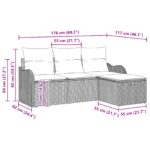 vidaXL Súprava záhradných pohoviek s vankúšmi svetlosivá poly ratan – Obrázok 12