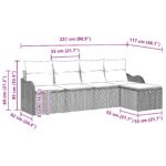 vidaXL 5-dielny záhradný pohovkový set s vankúšmi čierna poly ratan – Obrázok 12