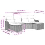 vidaXL 6 kusová záhradná súprava pohoviek s vankúšmi svetlosivá poly ratan – Obrázok 12