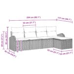 vidaXL 5-dielny záhradný pohovkový set s vankúšmi hnedý polyratan – Obrázok 12