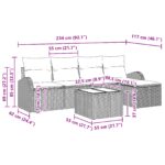 vidaXL 6-dielny záhradný pohovkový set s vankúšmi béžový poly ratan, 2-sedadlová záhradná pohovka so skladovaním a vankúšmi béžový poly ratan – Obrázok 13