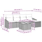vidaXL 6-dielna súprava záhradných pohoviek s vankúšmi Čierna Poly ratan – Obrázok 13