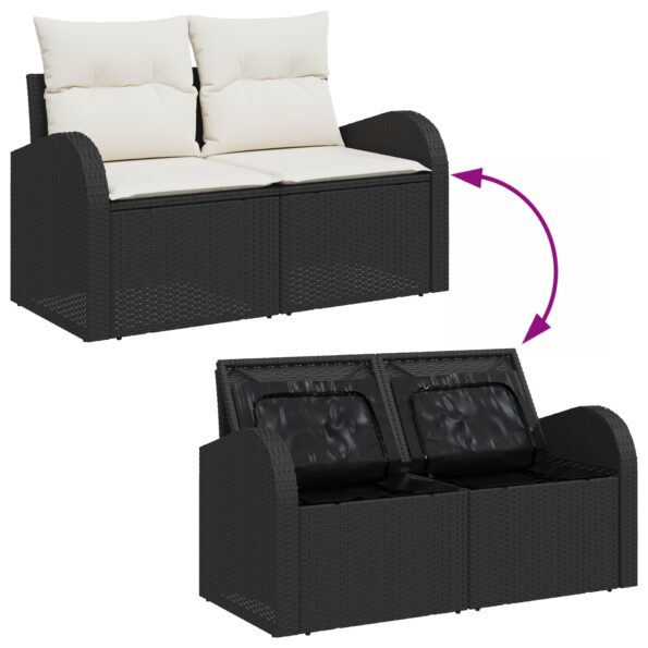 3360841_11.jpg vidaXL 7-dielny záhradný gaučový set s vankúšmi čierny poly ratan – Obrázok 11