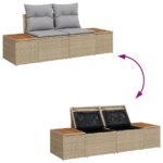 vidaXL 6-dielny záhradný pohovkový set so vankúšmi Béžová Poly Ratan – Obrázok 10
