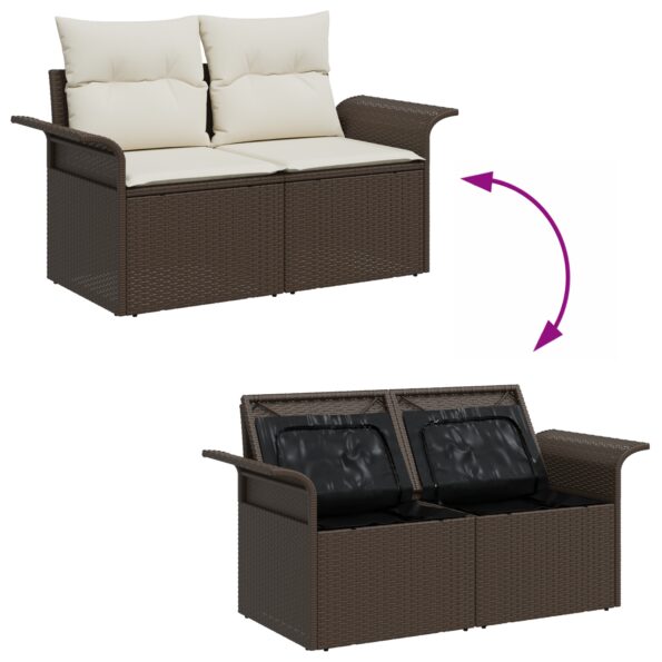 3361017_12.jpg vidaXL 8-dielny záhradný pohovkový set s vankúšmi, hnedý poly ratan – Obrázok 12