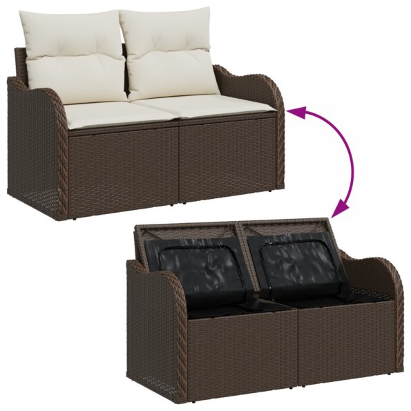 3361057_12.jpg vidaXL 8-dielny záhradný pohovkový set s vankúšmi Hnedý polyratan – Obrázok 12