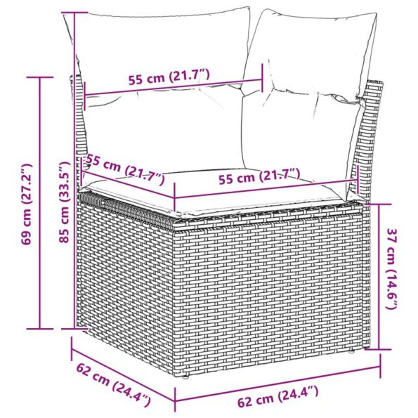 3361429_11.jpg vidaXL 8-dielny záhradný sedací set s vankúšmi, Čierny poly ratan akácia – Obrázok 11