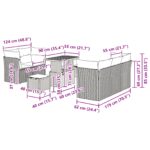 vidaXL 8 kusový set záhradného gauča s vankúšmi Béžová polyratanový akáciový – Obrázok 9