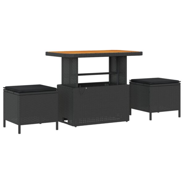 3361449_6.jpg 10-dielna súprava záhradného sofa s vankúšmi Čierna Polyratan Akácia, 3-dielna súprava záhradného jedálenského stolu s vankúšmi Čierna Polyratan Akácia – Obrázok 6